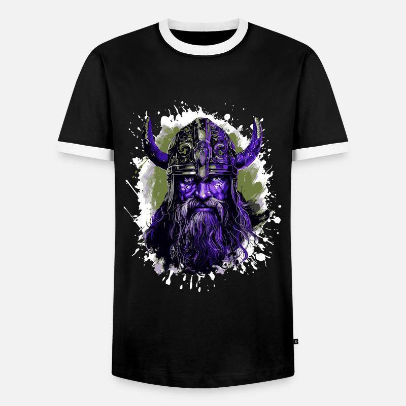 Wikinger Kopf Valhalla Krieger Bunt - Männer Kontrast-T-Shirt - Schwarz/Weiß