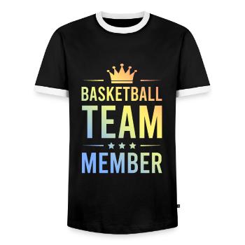 Basketball Team Bunt - Men's Ringer Shirt - black/white - Front - AI Model Female 172 light (172cm) & AI Model Male 178 light (178cm)
