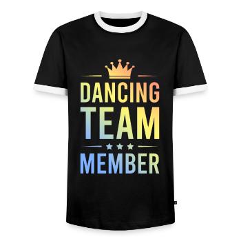 Dancing Team Bunt - Männer Kontrast-T-Shirt - Schwarz/Weiß - Vorne - AI Model Female 172 light (172cm) & AI Model Male 178 light (178cm)