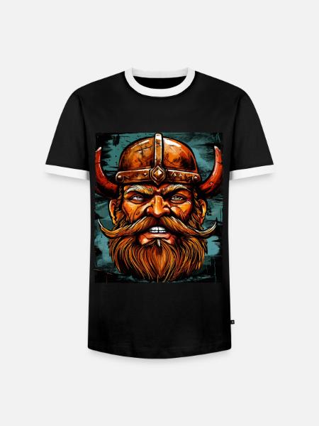 Wikinger Krieger Valhalla Odin - Männer Kontrast-T-Shirt - Schwarz/Weiß