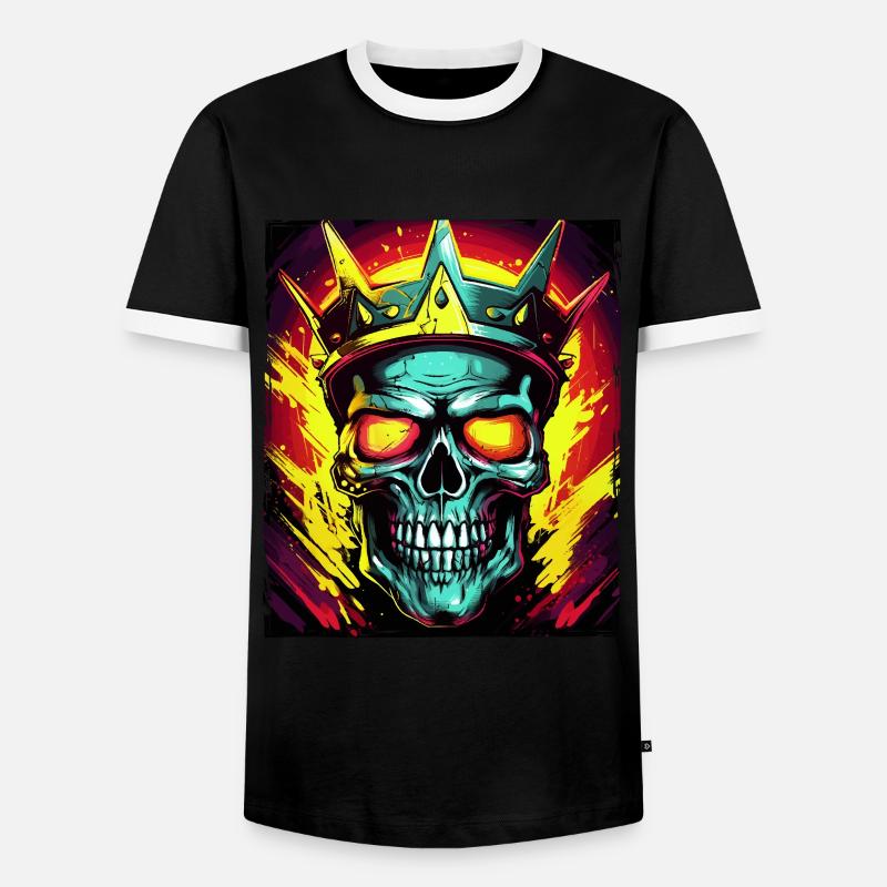 Skull King Crown - Men's Ringer Shirt - black/white