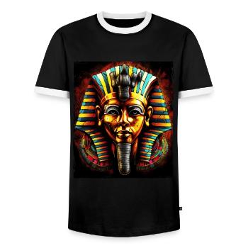 Pharaoh Antique Symbol - Men's Ringer Shirt - black/white - Front - AI Model Female 172 light (172cm) & AI Model Male 178 light (178cm)
