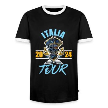 Italia 2024 Skeleton - T-shirt contrasté Homme - noir/blanc - Devant - AI Model Female 172 light (172cm) & AI Model Male 178 light (178cm)