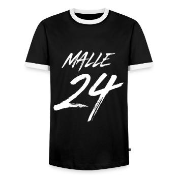 Malle 24 Mallorca 2024 - Men's Ringer Shirt - black/white - Front - AI Model Female 172 light (172cm) & AI Model Male 178 light (178cm)