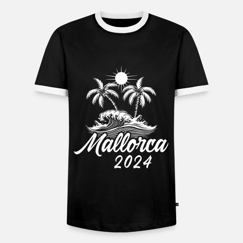 Mallorca 2024 - Männer Kontrast-T-Shirt - Schwarz/Weiß