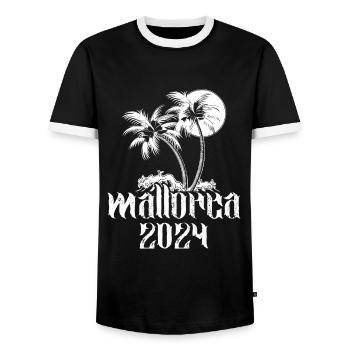 Mallorca Palme 2024 Team - Men's Ringer Shirt - black/white - Front - AI Model Female 172 light (172cm) & AI Model Male 178 light (178cm)