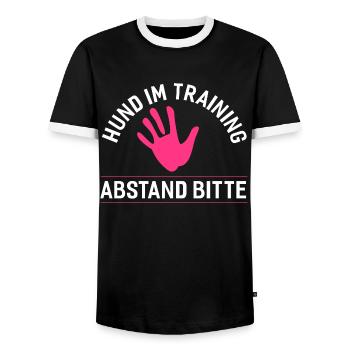 Hunde – Shirt Hundemama Training Geschenk - Männer Kontrast-T-Shirt - Schwarz/Weiß - Vorne - AI Model Female 172 light (172cm) & AI Model Male 178 light (178cm)