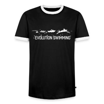 Natation - Maillot Evolution Float Gift - T-shirt contrasté Homme - noir/blanc - Devant - AI Model Female 172 light (172cm) & AI Model Male 178 light (178cm)