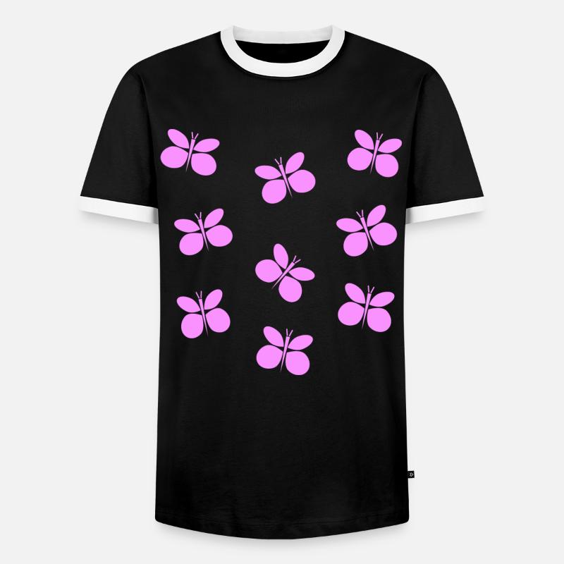 Schmetterlinge - Männer Kontrast-T-Shirt - Schwarz/Weiß