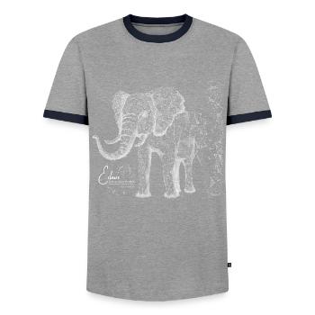 Illuminate to the stars - Men's Ringer Shirt - grey/navy  - Front - AI Model Female 172 light (172cm) & AI Model Male 178 light (178cm)