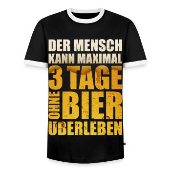 BIER SAUFEN MALLORCA IBIZA BIERGARTEN BIERSHIRT - Männer Kontrast-T-Shirt - Schwarz/Weiß - Vorne - AI Model Female 172 light (172cm) & AI Model Male 178 light (178cm)