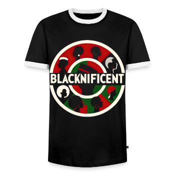 Empowerment Circle - Men's Ringer Shirt - black/white - Front - AI Model Female 172 light (172cm) & AI Model Male 178 light (178cm)