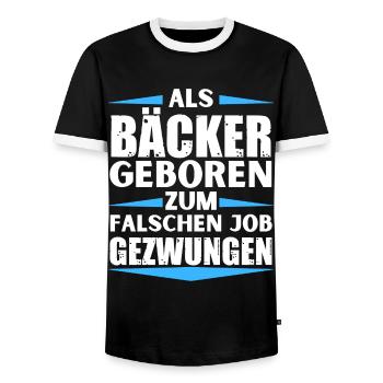 Baker a décroché le mauvais emploi - T-shirt contrasté Homme - noir/blanc - Devant - AI Model Female 172 light (172cm) & AI Model Male 178 light (178cm)