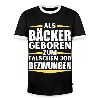 Baker a décroché le mauvais emploi - T-shirt contrasté Homme - noir/blanc - Devant - AI Model Female 172 light (172cm) & AI Model Male 178 light (178cm)