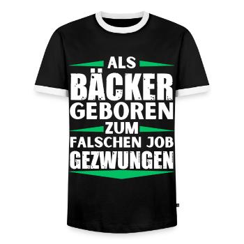 Baker a décroché le mauvais emploi - T-shirt contrasté Homme - noir/blanc - Devant - AI Model Female 172 light (172cm) & AI Model Male 178 light (178cm)