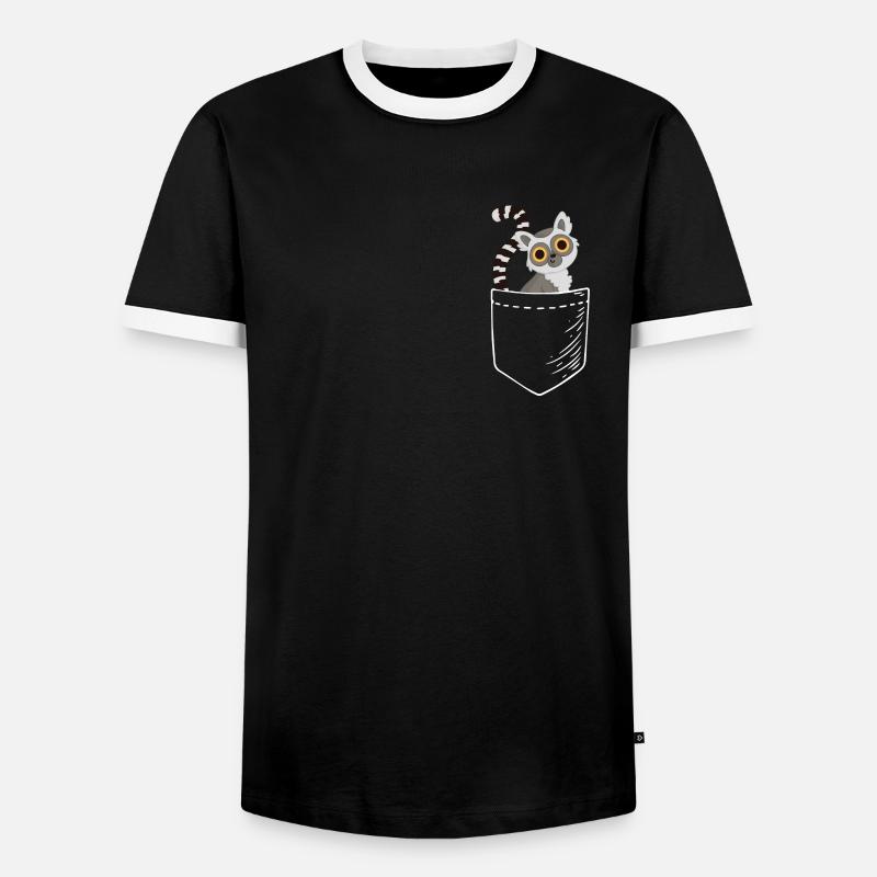 Lemur - Männer Kontrast-T-Shirt - Schwarz/Weiß