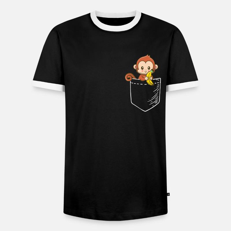 Affe - Männer Kontrast-T-Shirt - Schwarz/Weiß