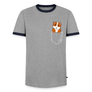 Cobaye - T-shirt contrasté Homme - gris/marine  - Devant - AI Model Female 172 light (172cm) & AI Model Male 178 light (178cm)