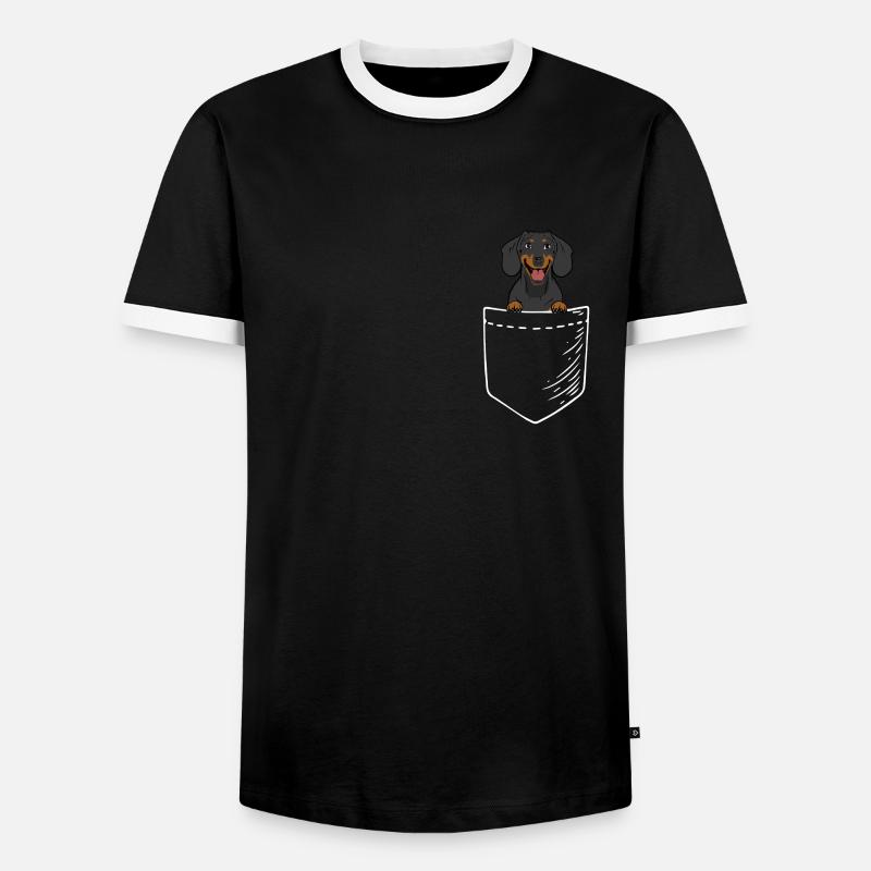 Schwarzer Dackel - Männer Kontrast-T-Shirt - Schwarz/Weiß