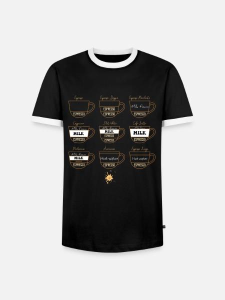 0222 Kaffee | Sammlung | Kaffeeliebhaber - Männer Kontrast-T-Shirt - Schwarz/Weiß