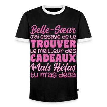 Ehefrau Beste Schwägerin Tolles Weihnachtsgeschenk - Männer Kontrast-T-Shirt - Schwarz/Weiß - Vorne - AI Model Female 172 light (172cm) & AI Model Male 178 light (178cm)