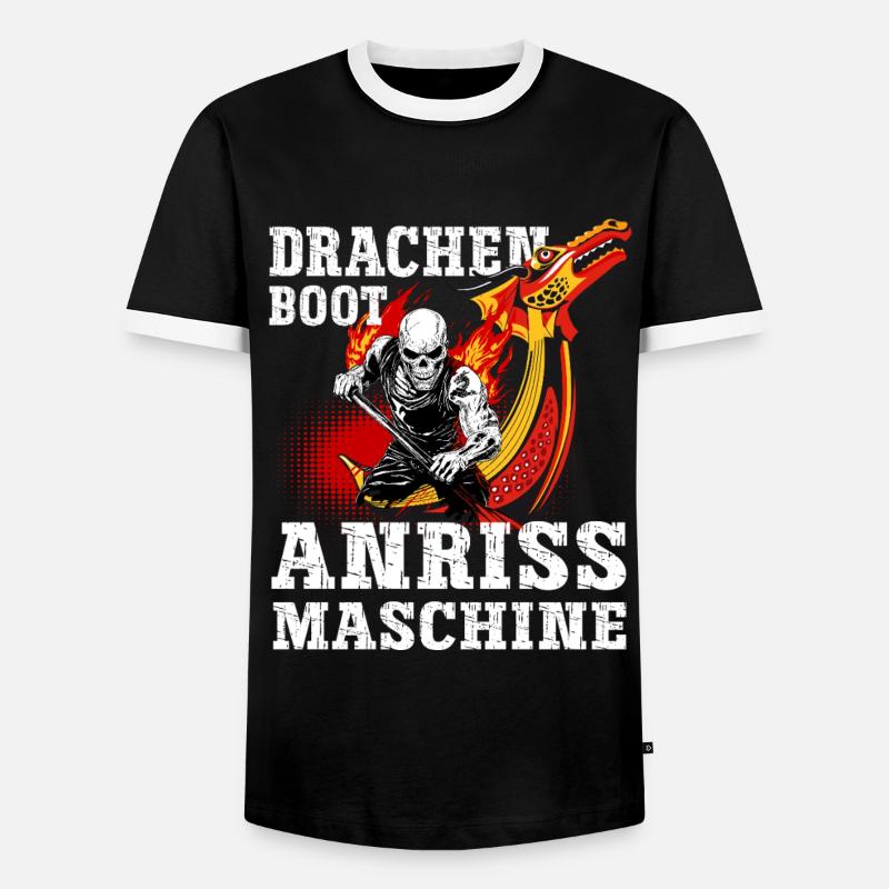 Drachenboot - Männer Kontrast-T-Shirt - Schwarz/Weiß