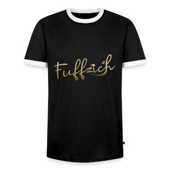50 Geburtstag | Geboren 1970 | Fuffzich | Fünfzig - Männer Kontrast-T-Shirt - Schwarz/Weiß - Vorne - AI Model Female 172 light (172cm) & AI Model Male 178 light (178cm)