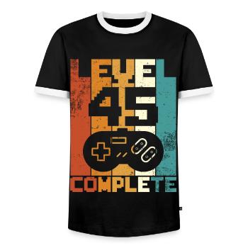 45 ans rétro 45 anniversaire drôle - T-shirt contrasté Homme - noir/blanc - Devant - AI Model Female 172 light (172cm) & AI Model Male 178 light (178cm)