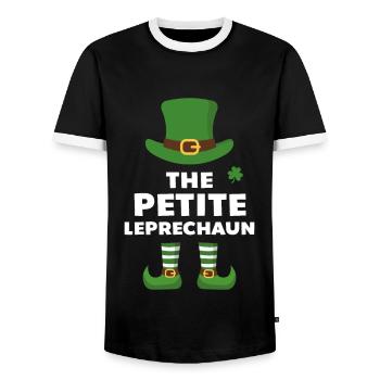 The Petite Leprechaun - Men's Ringer Shirt - black/white - Front - AI Model Female 172 light (172cm) & AI Model Male 178 light (178cm)