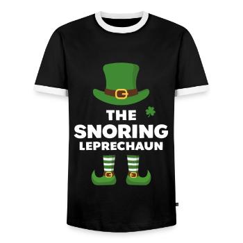 The Snoring Leprechaun - Men's Ringer Shirt - black/white - Front - AI Model Female 172 light (172cm) & AI Model Male 178 light (178cm)