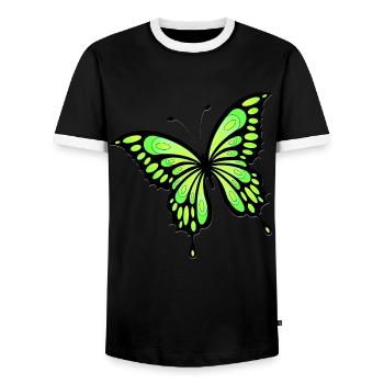 Papillon - T-shirt contrasté Homme - noir/blanc - Devant - AI Model Female 172 light (172cm) & AI Model Male 178 light (178cm)