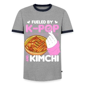 Kimchi Liebhaber Koreanische Küche Essen Geschenke - Männer Kontrast-T-Shirt - Grau/Navy  - Vorne - AI Model Female 172 light (172cm) & AI Model Male 178 light (178cm)