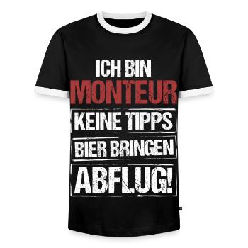 Je suis en forme - apportez de la bière et partez - T-shirt contrasté Homme - noir/blanc - Devant - AI Model Female 172 light (172cm) & AI Model Male 178 light (178cm)