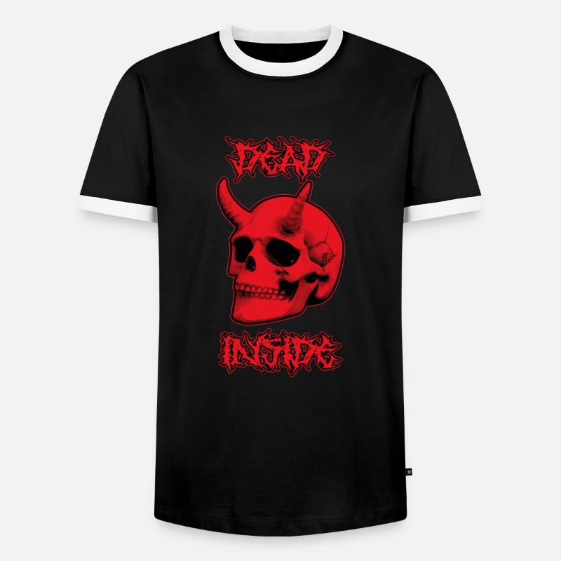 Devil Skull Dead Inside - T-shirt contrasté Homme - noir/blanc