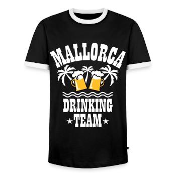 09 Mallorca Drinking Team Beer Mass Bier Party - Männer Kontrast-T-Shirt - Schwarz/Weiß - Vorne - AI Model Female 172 light (172cm) & AI Model Male 178 light (178cm)