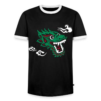 Dragon Japonais - T-shirt contrasté Homme - noir/blanc - Devant - AI Model Female 172 light (172cm) & AI Model Male 178 light (178cm)