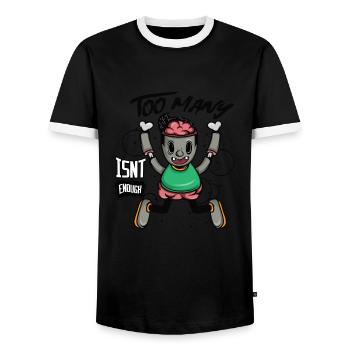 Hallo! Erhalten Sie dieses einzigartige - Männer Kontrast-T-Shirt - Schwarz/Weiß - Vorne - AI Model Female 172 light (172cm) & AI Model Male 178 light (178cm)