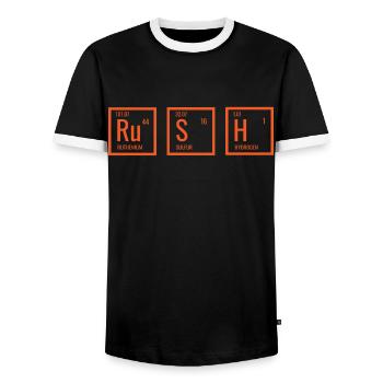 Chemise parfaite pour les étudiants en chem "RUSH - T-shirt contrasté Homme - noir/blanc - Devant - AI Model Female 172 light (172cm) & AI Model Male 178 light (178cm)