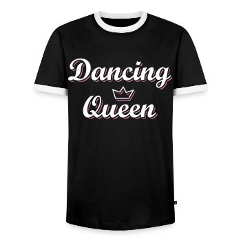 Dancing Queen Dance Shirt für Musikliebhaber - Männer Kontrast-T-Shirt - Schwarz/Weiß - Vorne - AI Model Female 172 light (172cm) & AI Model Male 178 light (178cm)