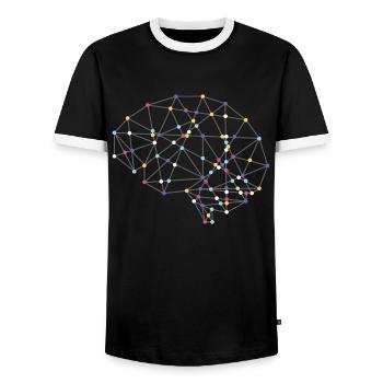 Tee-shirt intelligent pour les gens intelligents - T-shirt contrasté Homme - noir/blanc - Devant - AI Model Female 172 light (172cm) & AI Model Male 178 light (178cm)