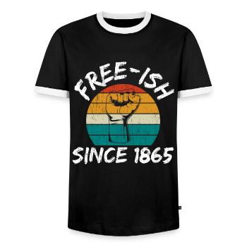 Victory Freedom Diversity Rights Justice Equality - T-shirt contrasté Homme - noir/blanc - Devant - AI Model Female 172 light (172cm) & AI Model Male 178 light (178cm)