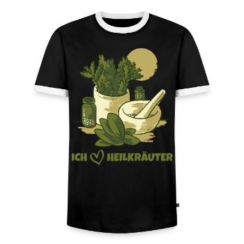 Homöopathie Naturheilkunde Kräuter Liebe - Männer Kontrast-T-Shirt - Schwarz/Weiß - Vorne - AI Model Female 172 light (172cm) & AI Model Male 178 light (178cm)