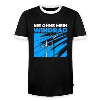Windpark Windrad Windkraft - Nie ohne - Männer Kontrast-T-Shirt - Schwarz/Weiß - Vorne - AI Model Female 172 light (172cm) & AI Model Male 178 light (178cm)