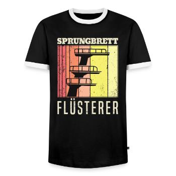 Turmspringen Wasserspringen Sprungturm - Flüsterer - Männer Kontrast-T-Shirt - Schwarz/Weiß - Vorne - AI Model Female 172 light (172cm) & AI Model Male 178 light (178cm)