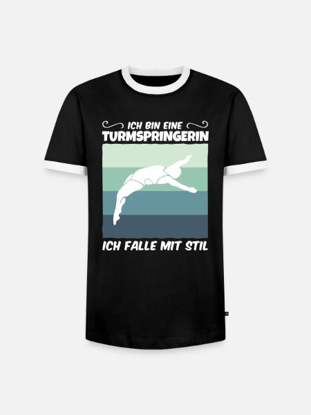 Turmspringen Wasserspringen Sprungturm - Fallen - Männer Kontrast-T-Shirt - Schwarz/Weiß