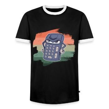 Graphique de comptage mathématique de la calculatrice - T-shirt contrasté Homme - noir/blanc - Devant - AI Model Female 172 light (172cm) & AI Model Male 178 light (178cm)