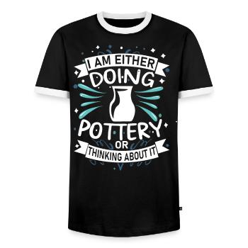poterie - T-shirt contrasté Homme - noir/blanc - Devant - AI Model Female 172 light (172cm) & AI Model Male 178 light (178cm)