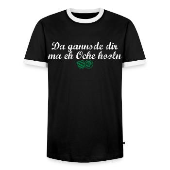 Da gannsde dir ma eh Oche hooln - Männer Kontrast-T-Shirt - Schwarz/Weiß - Vorne - AI Model Female 172 light (172cm) & AI Model Male 178 light (178cm)