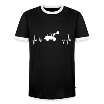 Chargeuse sur pneus battement de coeur chargeuse - T-shirt contrasté Homme - noir/blanc - Devant - AI Model Female 172 light (172cm) & AI Model Male 178 light (178cm)
