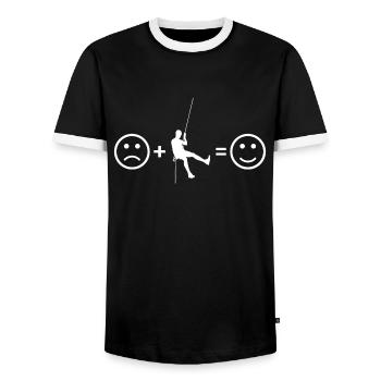 Klettersteiger - Männer Kontrast-T-Shirt - Schwarz/Weiß - Vorne - AI Model Female 172 light (172cm) & AI Model Male 178 light (178cm)
